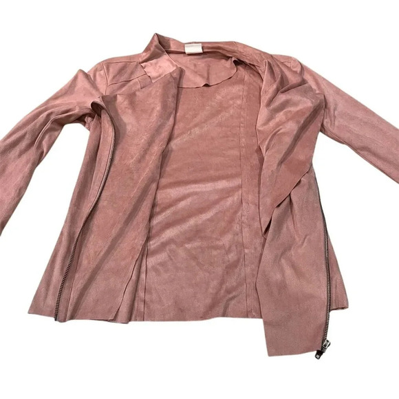 Mote Women's Drape Front Jacket Pink Size S Asymmetrical Zip Casual - Picture 5 of 9